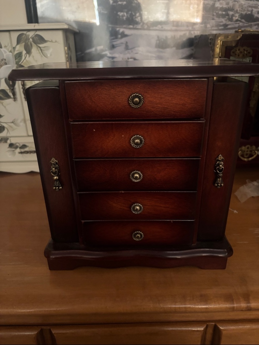 Classic Mahogany Jewelry Organizer